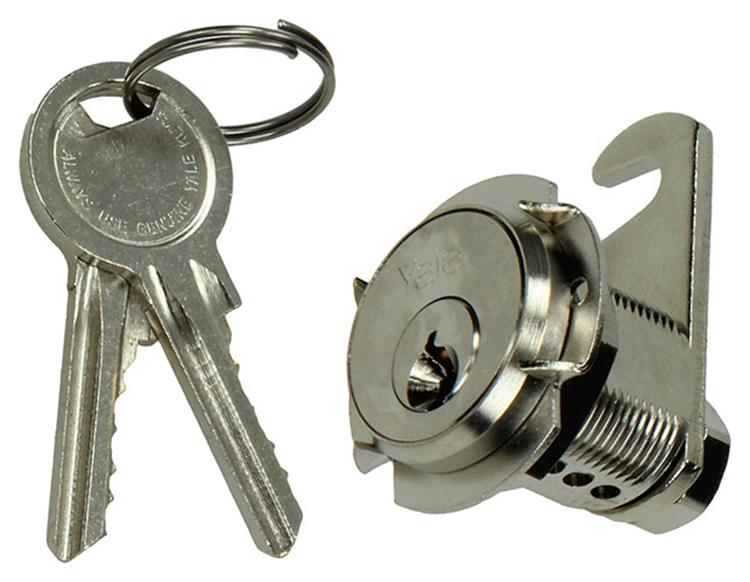 Mack 1015857 - Cerradura para armario 1 letra niquelada 20mm | 5 piezas