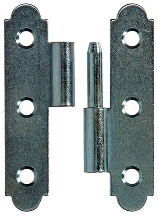 Mack 1013258 - 2 bisagras españolas derecha galvanizadas h 80 x w 45mm | 5 piezas