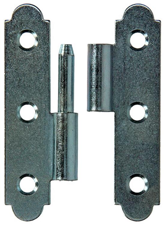 Mack 1013257 - 2 bisagras españolas izquierda galvanizadas h 80 x w 45mm | 5 piezas