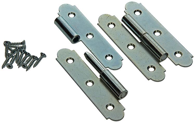 Mack 1013260 - 2 bisagras españolas izquierda galvanizadas h 90 x w 50 mm | 5 piezas