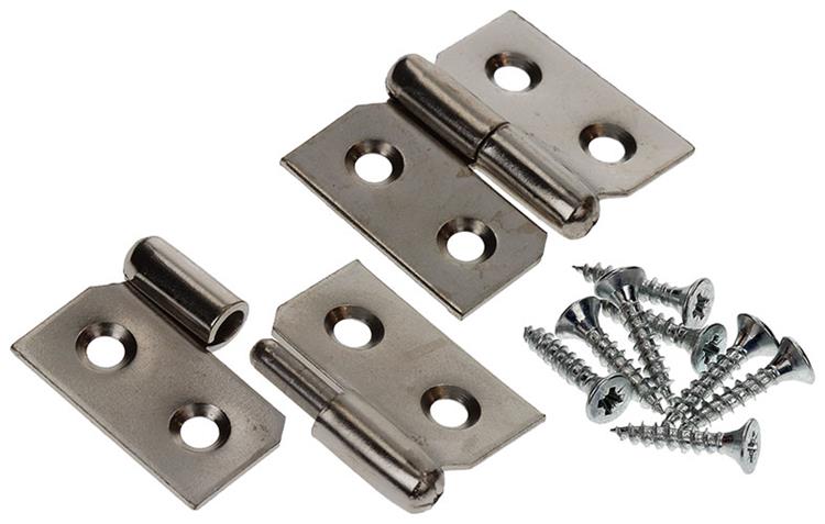 Mack 1013467 - 2 bisagras para muebles derecha niquelada alto 30 x ancho 40 mm | 5 piezas