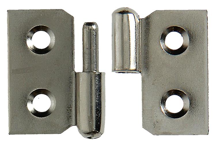 Mack 1013349 - 2 bisagras para muebles izquierda niquelada alto 30 x ancho 40 mm | 5 piezas