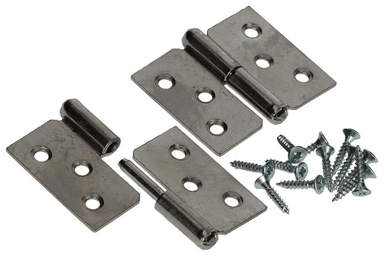 Mack 1013351 - 2 bisagras para muebles derecha niquelada alto 40 x ancho 50 mm | 5 piezas