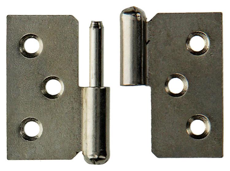 Mack 1013350 - 2 bisagras para muebles izquierda niquelada alto 40 x ancho 50 mm | 5 piezas