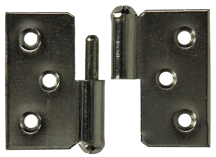 Mack 1013350 - 2 bisagras para muebles izquierda niquelada alto 40 x ancho 50 mm | 5 piezas