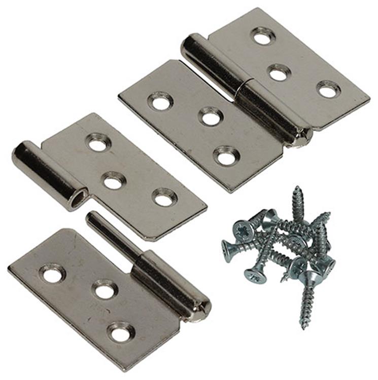 Mack 1013350 - 2 bisagras para muebles izquierda niquelada alto 40 x ancho 50 mm | 5 piezas