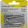 Mack 1013352 - 2 bisagras para muebles izquierda niquelada alto 50 x ancho 40 mm | 5 piezas