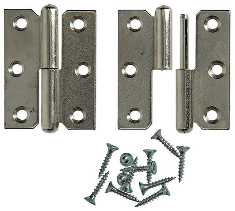 Mack 1013465 - 2 bisagras para muebles derecha niquelada alto 50 x ancho 40 mm | 5 piezas