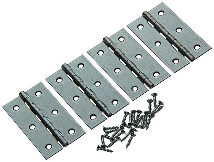Mack 1013506 - 4 bisagras estrechas galvanizadas h 80 x w 45 mm | 5 piezas