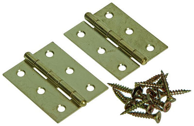 Mack 1013338 - 2 narrow hinges brass h 50 x w 30 mm | 5 pieces