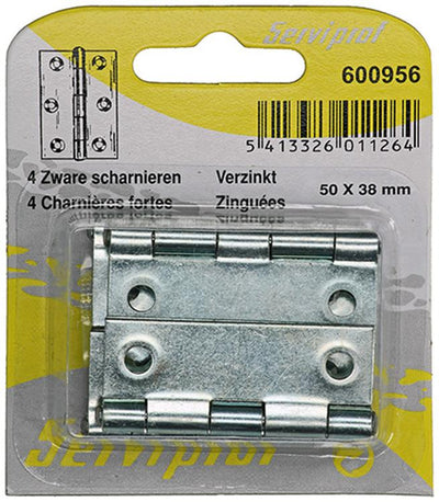 Mack 1013250 - 4 heavy hinges galvanized h 50 x w 38 mm | 5 pieces