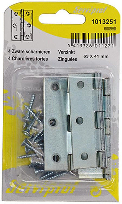 Mack 1013251 - 4 heavy hinges galvanized h 63 x w 41 mm | 5 pieces