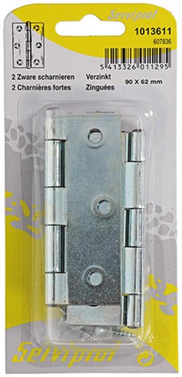 Mack 1013611 - 2 bisagras pesadas galvanizadas h 90 x w 62 mm | 5 piezas