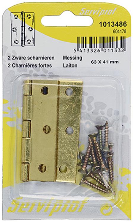 Mack 1013486 - 2 bisagras latonadas h 63 x w 41 mm | 5 piezas