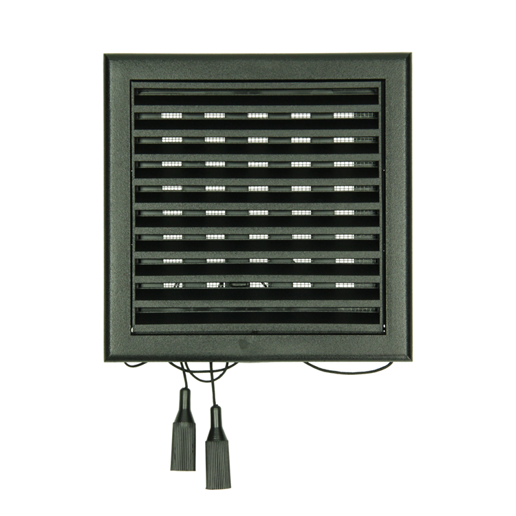 Renson 1069262 - Rejilla regulable de superficie PVC 732 (154x154) str 9005 (negro) | 2 piezas