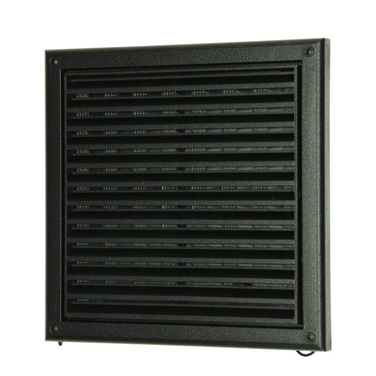 Renson 1069263 - Rejilla regulable de superficie PVC 732 (187x187) str 9005 (negro) | 2 piezas