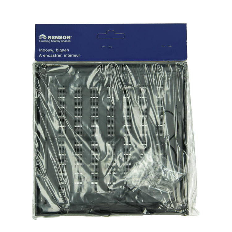 Renson 1069263 - Rejilla regulable de superficie PVC 732 (187x187) str 9005 (negro) | 2 piezas