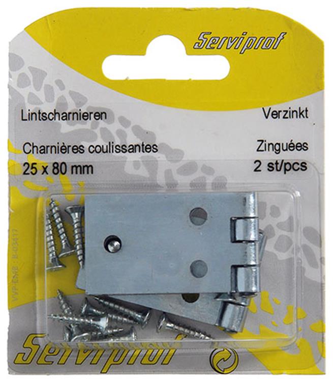 Mack 1013481 - 2 bisagras de cinta galvanizadas h 25 x w 80 mm | 5 piezas