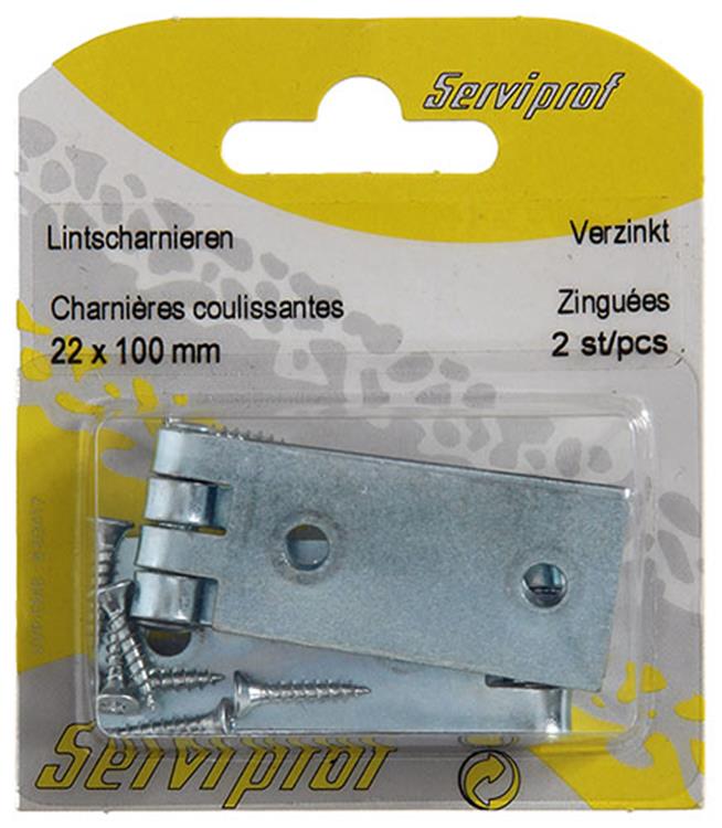 Mack 1013482 - 2 bisagras de cinta galvanizadas h 22 x w 100 mm | 5 piezas