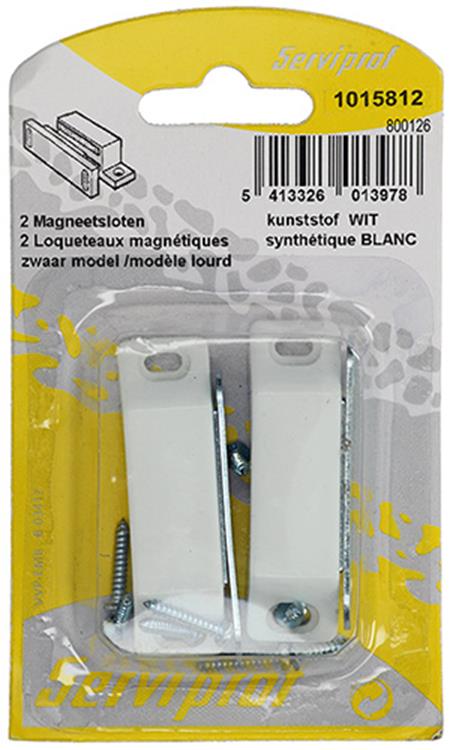 Mack 1015812 - 2 cerraduras magnéticas, modelo pesado, plástico blanco | 10 piezas