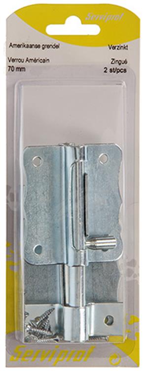 Mack 1015939 - 2 pestillos americanos galvanizados a 70 - b 45 mm | 5 piezas