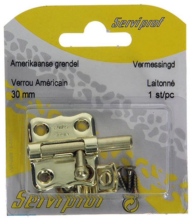 Mack 1015934 - 1 pestillo americano latonado a 30 - b 15 mm | 5 piezas