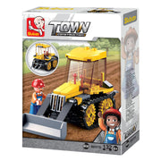Sluban town bulldozer bouwspeelgoed kinderen vanaf 6 jaar - constructiespeelgoed modelbouw - bouwdoos met 132 bouwstenen - m38-b0377d - afbeelding 2