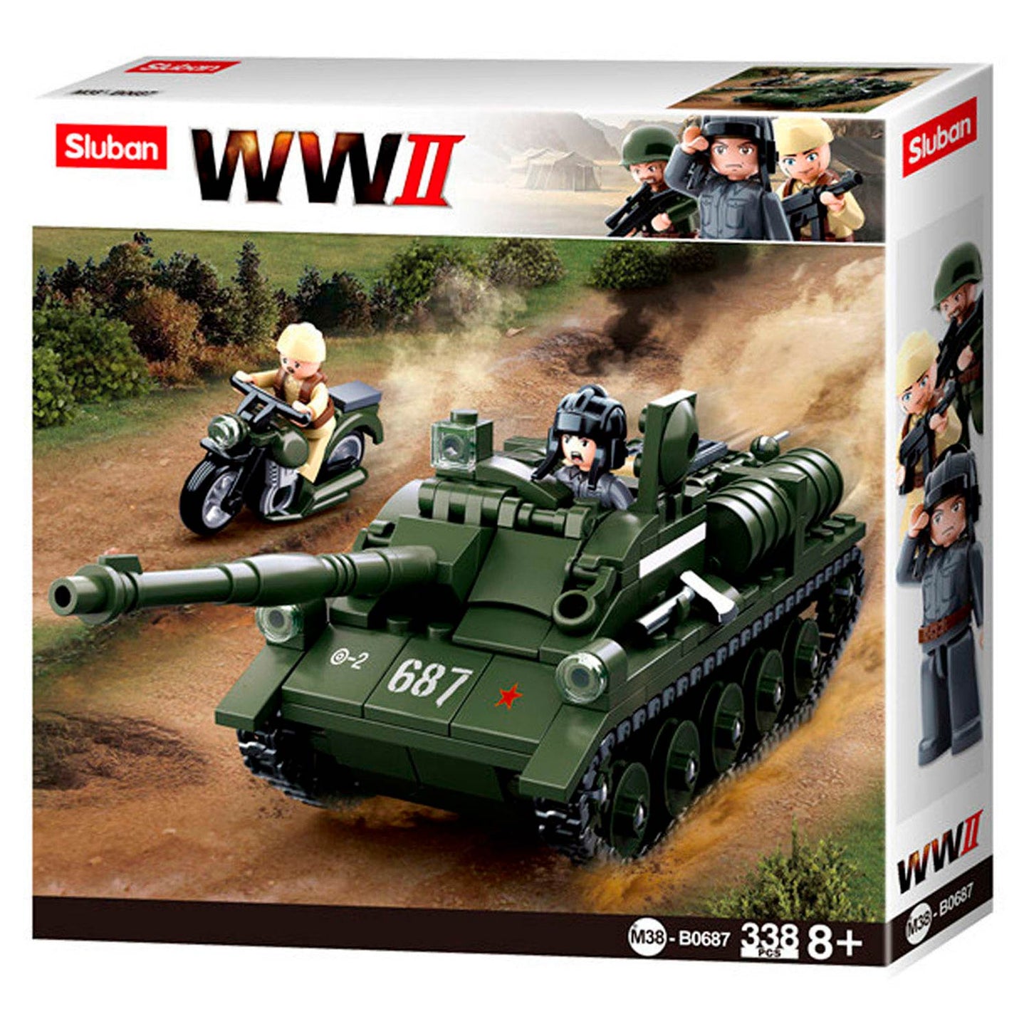 Sluban WWII SU-85 Tank Anti-Tank alleato