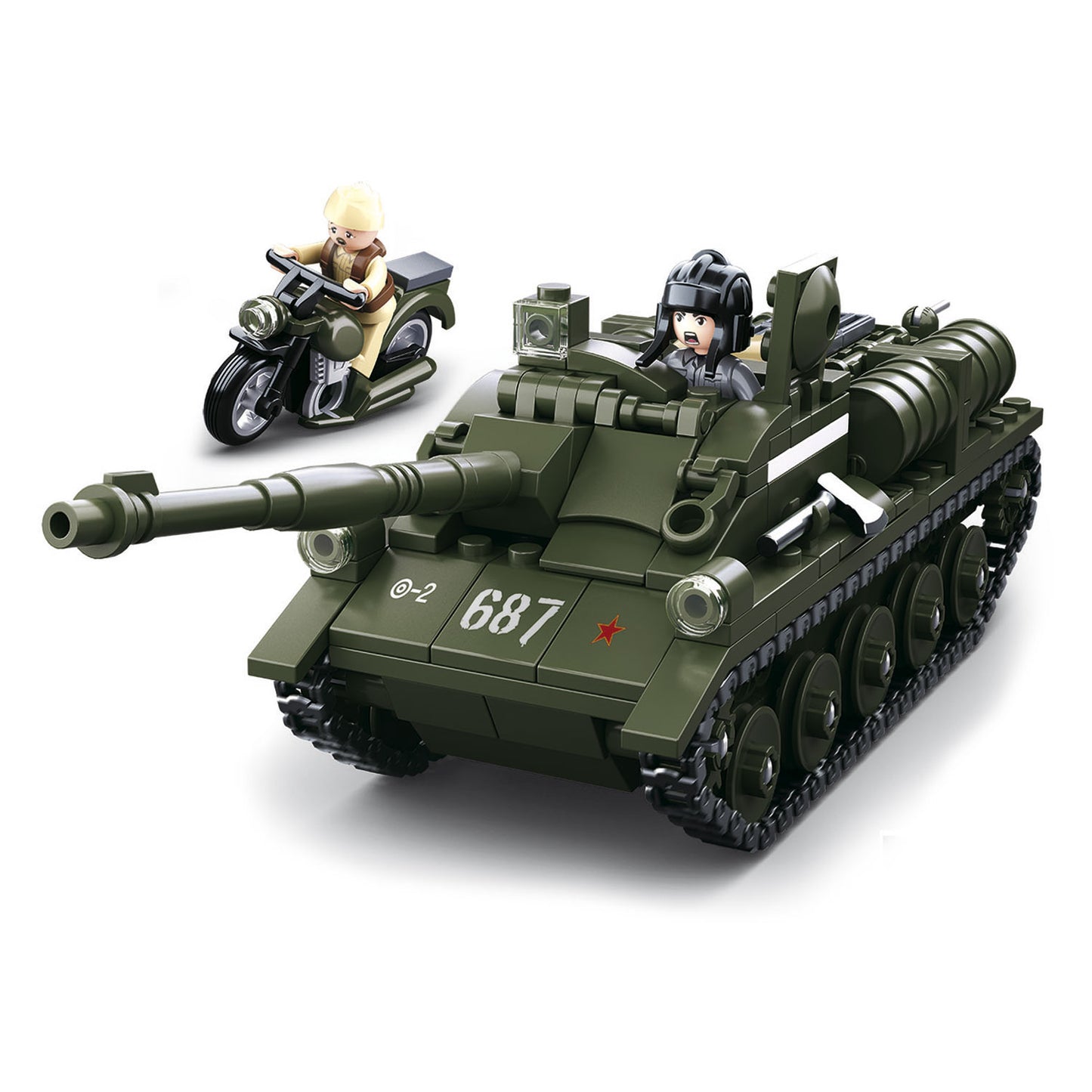 Sluban WWII SU-85 Tank Anti-Tank alleato