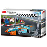 Sluban racing team klein circuit bouwspeelgoed kinderen vanaf 6 jaar – constructiespeelgoed bouwdoos met 210 bouwstenen – m38-b0762 - afbeelding 2