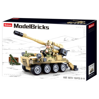 Sluban model bricks 8x8 mobiel kanon (m38-b0751)
