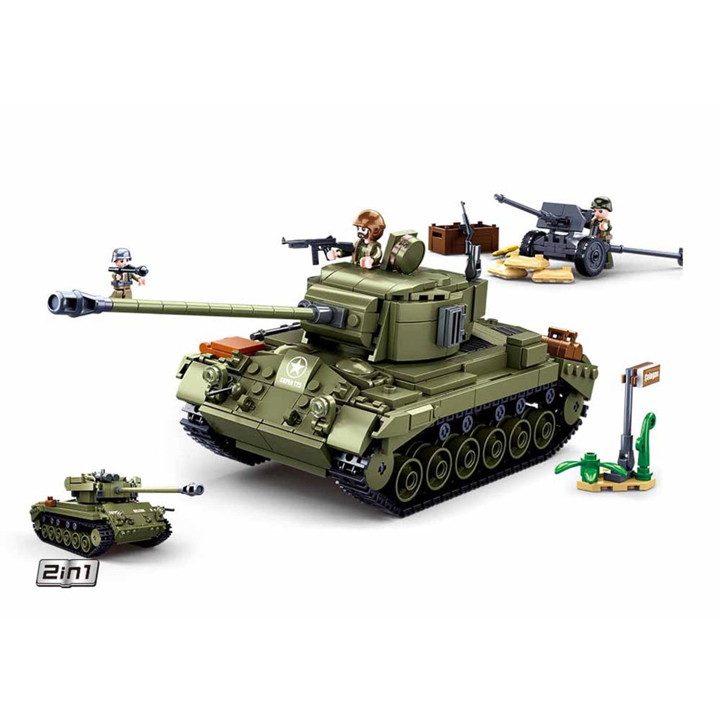 Sluban Army Tank Medium Tank Green