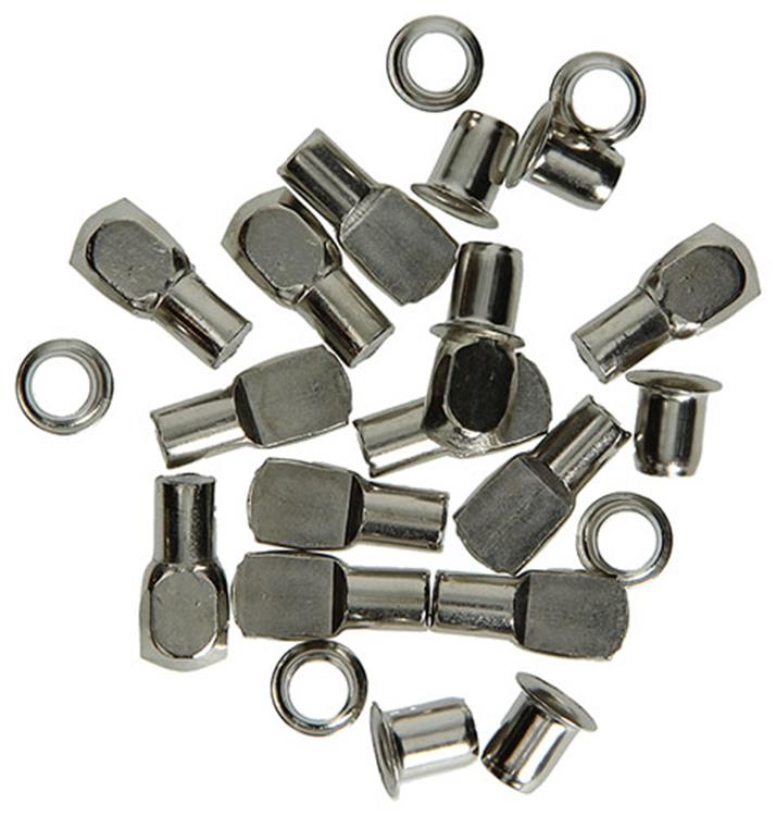 Mack 1013317 - 12 soportes para estantes ø 7mm casquillos ø 7,5 mm niquelados | 5 piezas