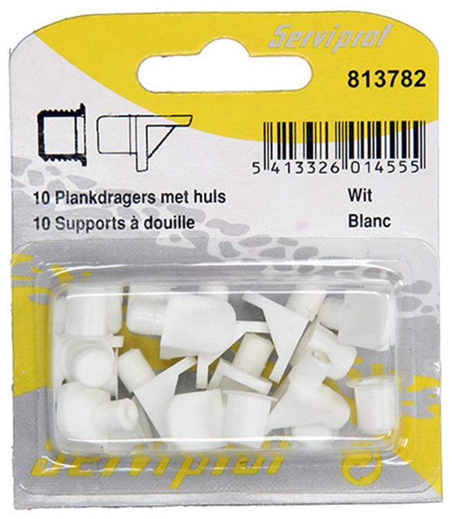 Mack 1017029 - 10 soportes para estantes con funda blanco | 5 piezas