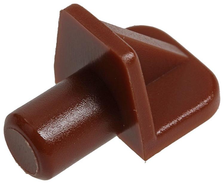 Mack 1015841 - 20 soportes para estantes plástico marrón ø 6 mm | 5 piezas