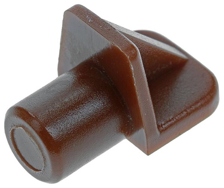 Mack 1015842 - 20 soportes para estantes plástico marrón ø 7 mm | 5 piezas