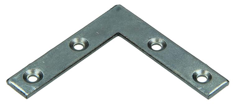 Mack 1013302 - 8 escuadras planas galvanizadas 50x50x10x2mm | 10 piezas