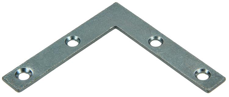 Mack 1013303 - 8 escuadras planas galvanizadas 60x60x10x2mm | 10 piezas