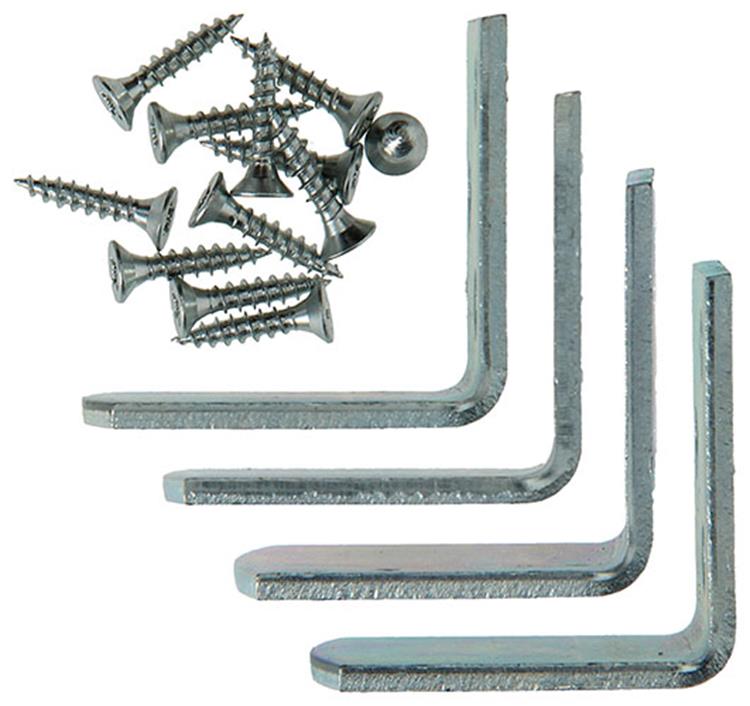 Mack 1013312 - 4 ganchos para cama galvanizados 49 x 35 mm | 5 piezas