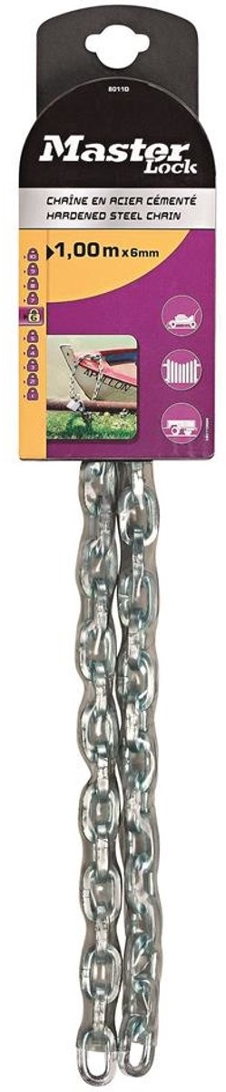 Cadena Masterlock, acero con vinilo, 6mm, 1m