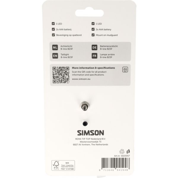 Simson aurora luz trasera b-line b23f