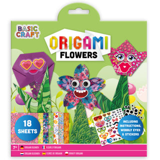 Origami set flores animales 18st+pegatinas