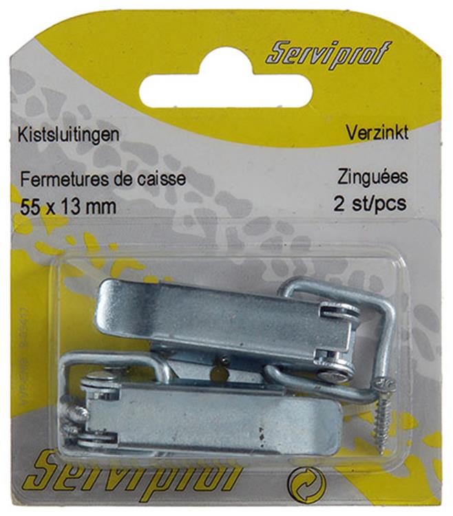 Mack 1013342 - 2 cerraduras de caja galvanizadas 49x22mm | 5 piezas