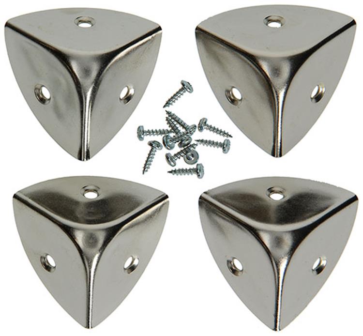 Mack 1013346 - 4 esquinas para maleta niqueladas 35 mm | 5 piezas