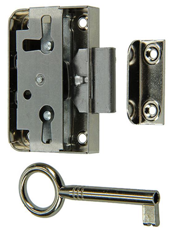 Mack 1015913 - 1 cerradura para mueble de superficie niquelada 20mm | 5 piezas