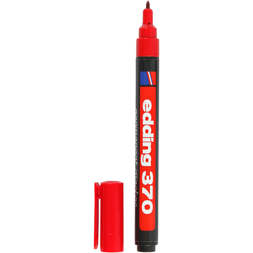 Marcatore 370 di edding, spessore della linea 1 mm, rosso, 1 pezzo