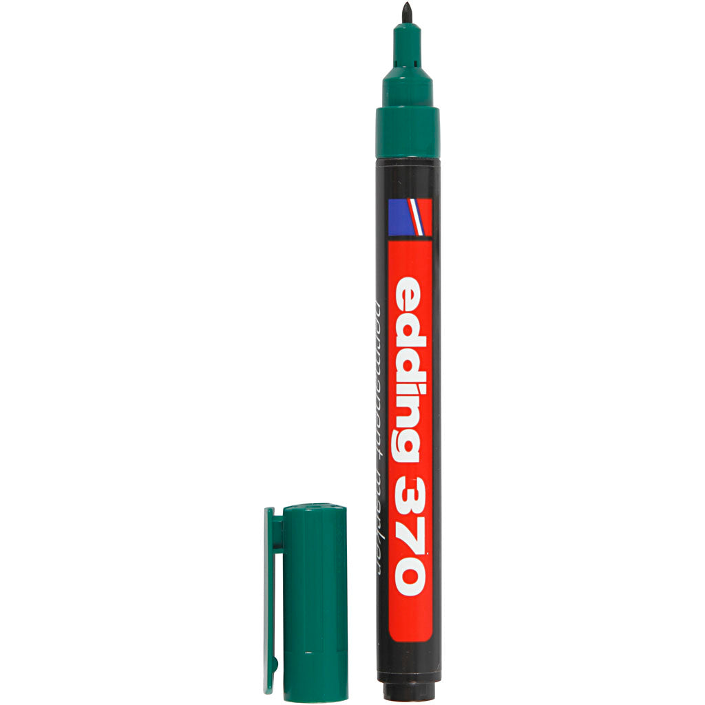 Marcador de edding 370, espesor de línea 1 mm, verde, 1 pieza