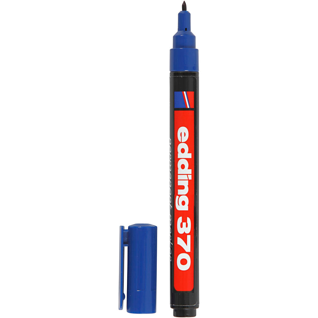 Marcador de edding 370, espesor de línea 1 mm, azul, 1 pieza