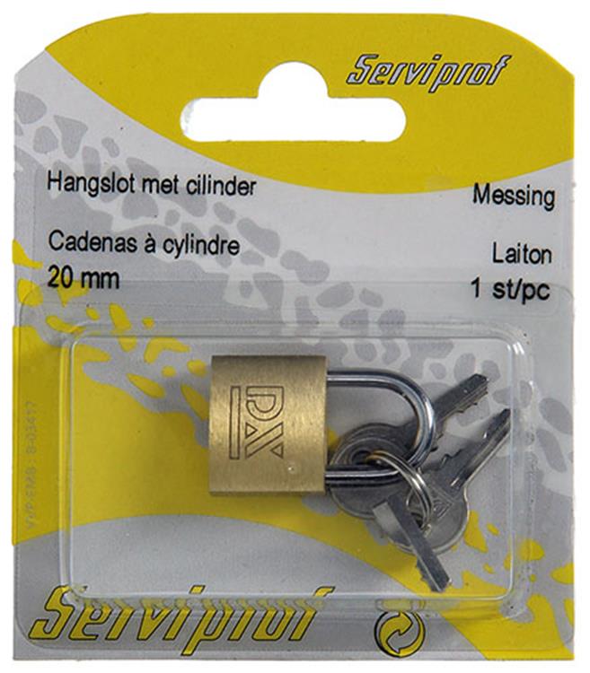Mack 1014071 - candado con cilindro latón 20 mm | 10 piezas