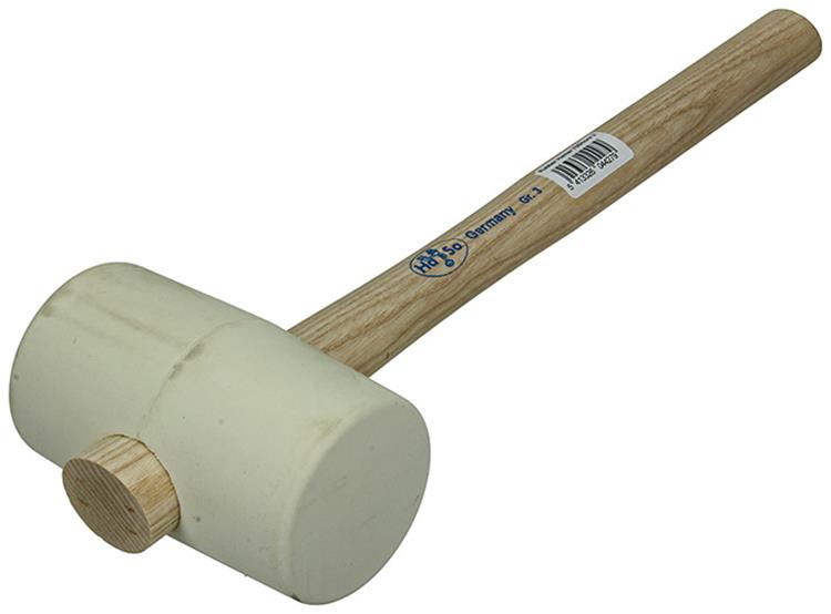 1011133 - martillo de goma blanco, mango de fresno núm. 3 127x75mm 720gr | 3 piezas